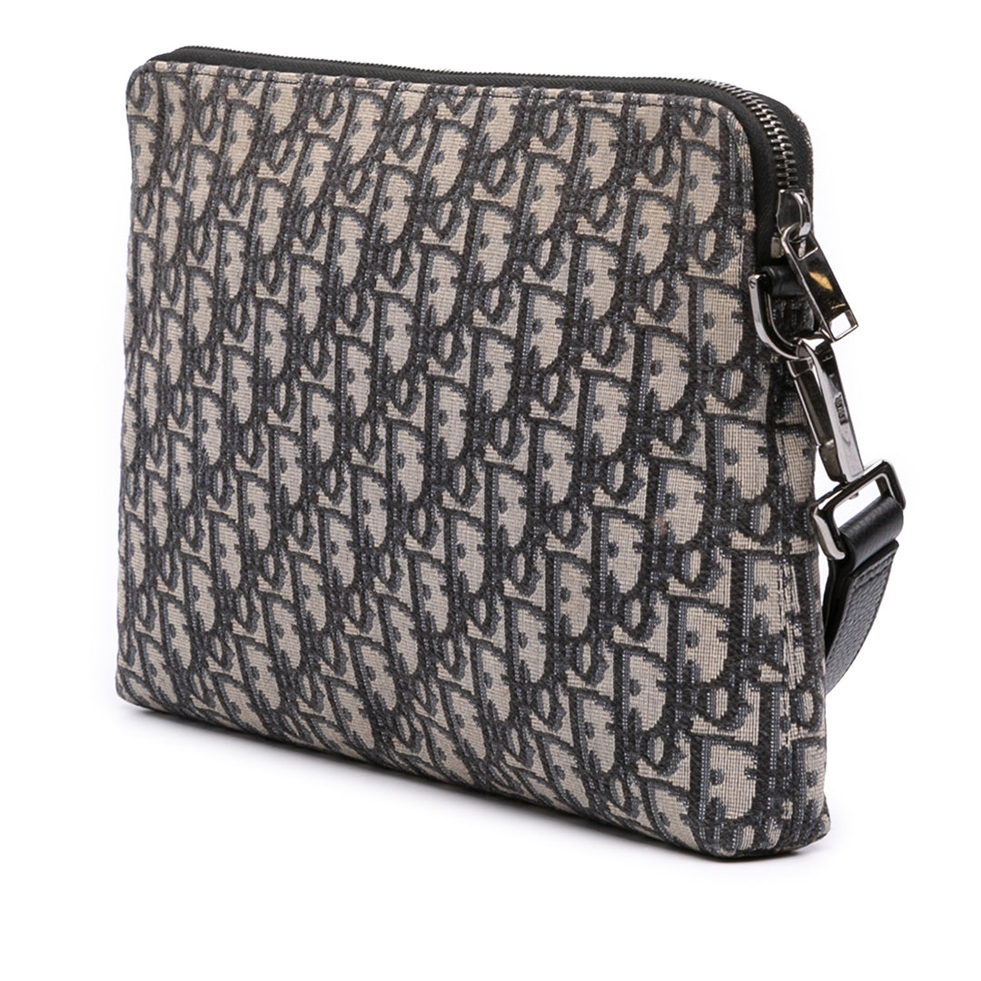 Dior Oblique Toile Pochette Bleu