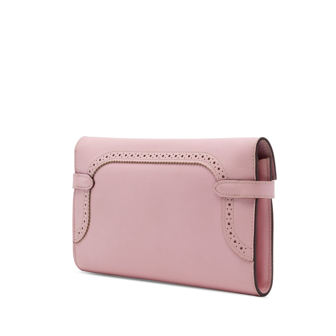 Hermès Ghillies Kelly Longue Portefeuille Swift Rose