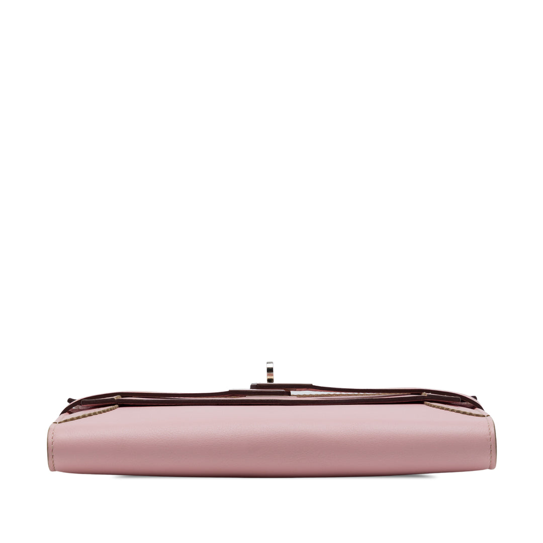 Hermès Ghillies Kelly Longue Portefeuille Swift Rose