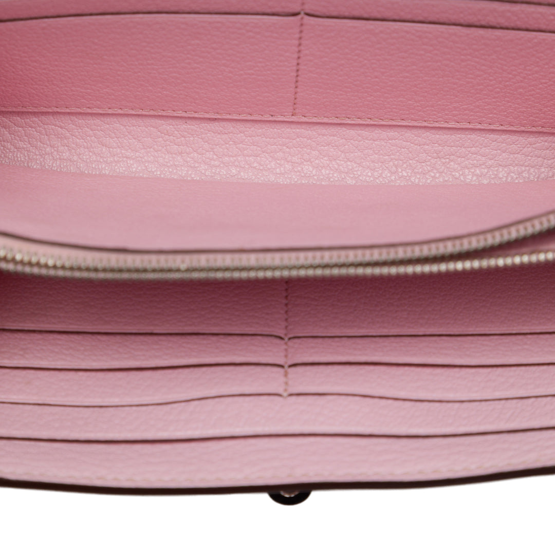 Hermès Ghillies Kelly Longue Portefeuille Swift Rose