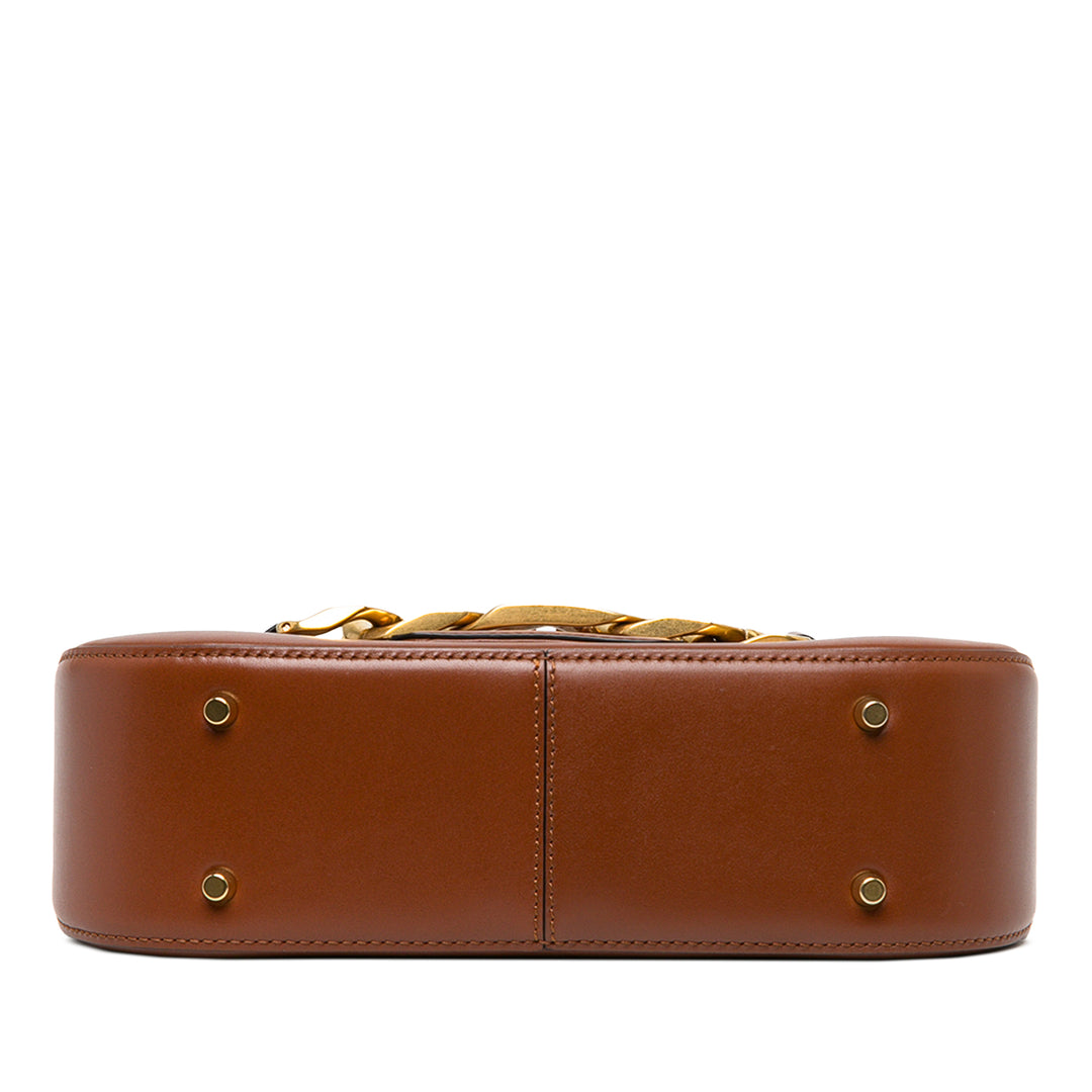 Valentino Sac porté épaule Vlogo Chaîne Moyen Marron – vue 3 – GABY PARIS