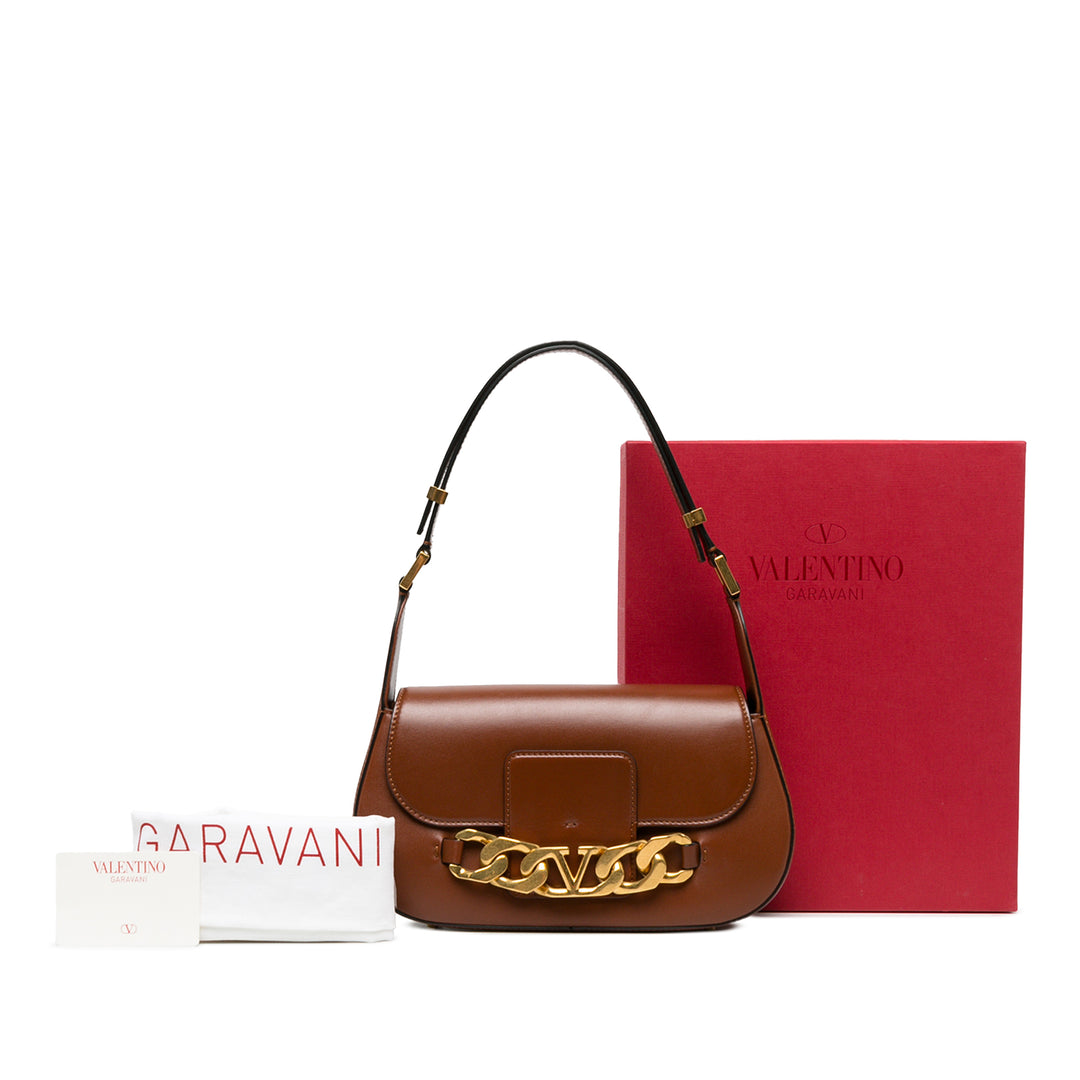 Valentino Sac porté épaule Vlogo Chaîne Moyen Marron – vue 6 – GABY PARIS