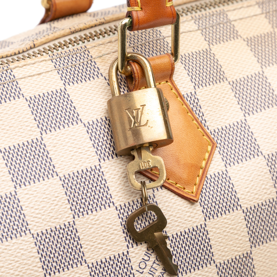 Damier Azur Speedy 30 White - Gaby Paris