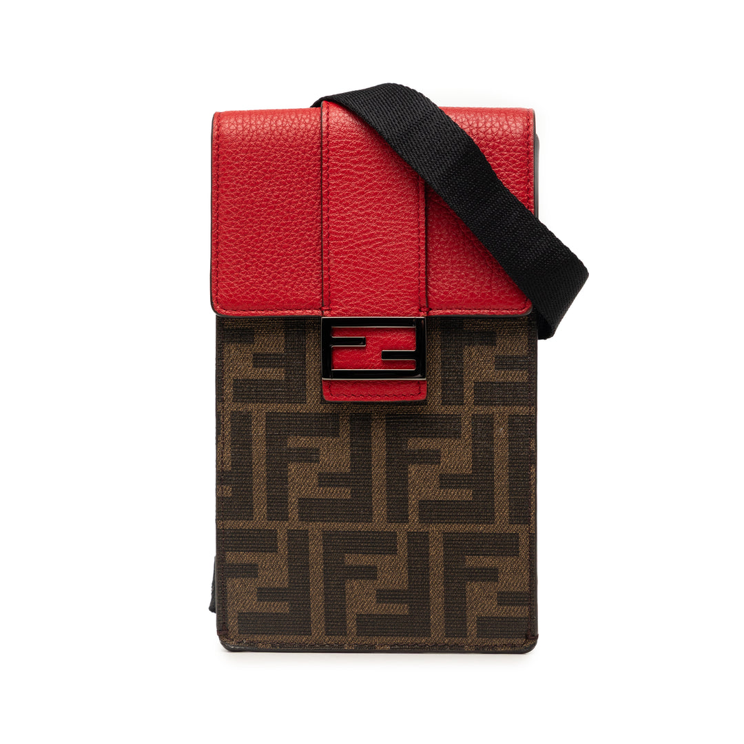Fendi Zucca Coated Toile Phone Holder Sac porté croisé
