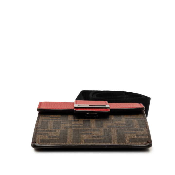 Fendi Zucca Coated Toile Phone Holder Sac porté croisé