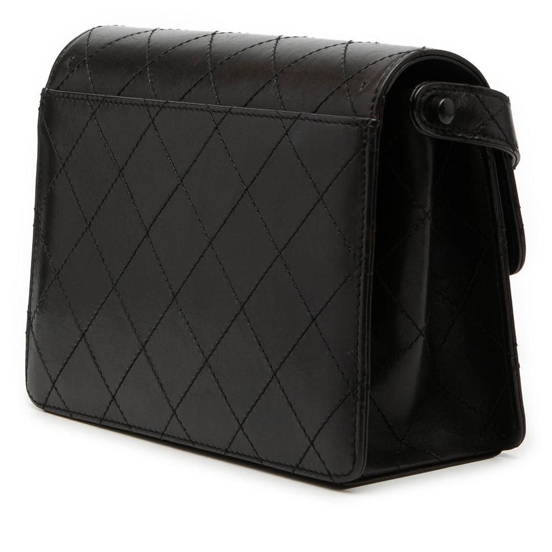 Chanel CC Matelassé à rabat Sac Cuir d'agneau