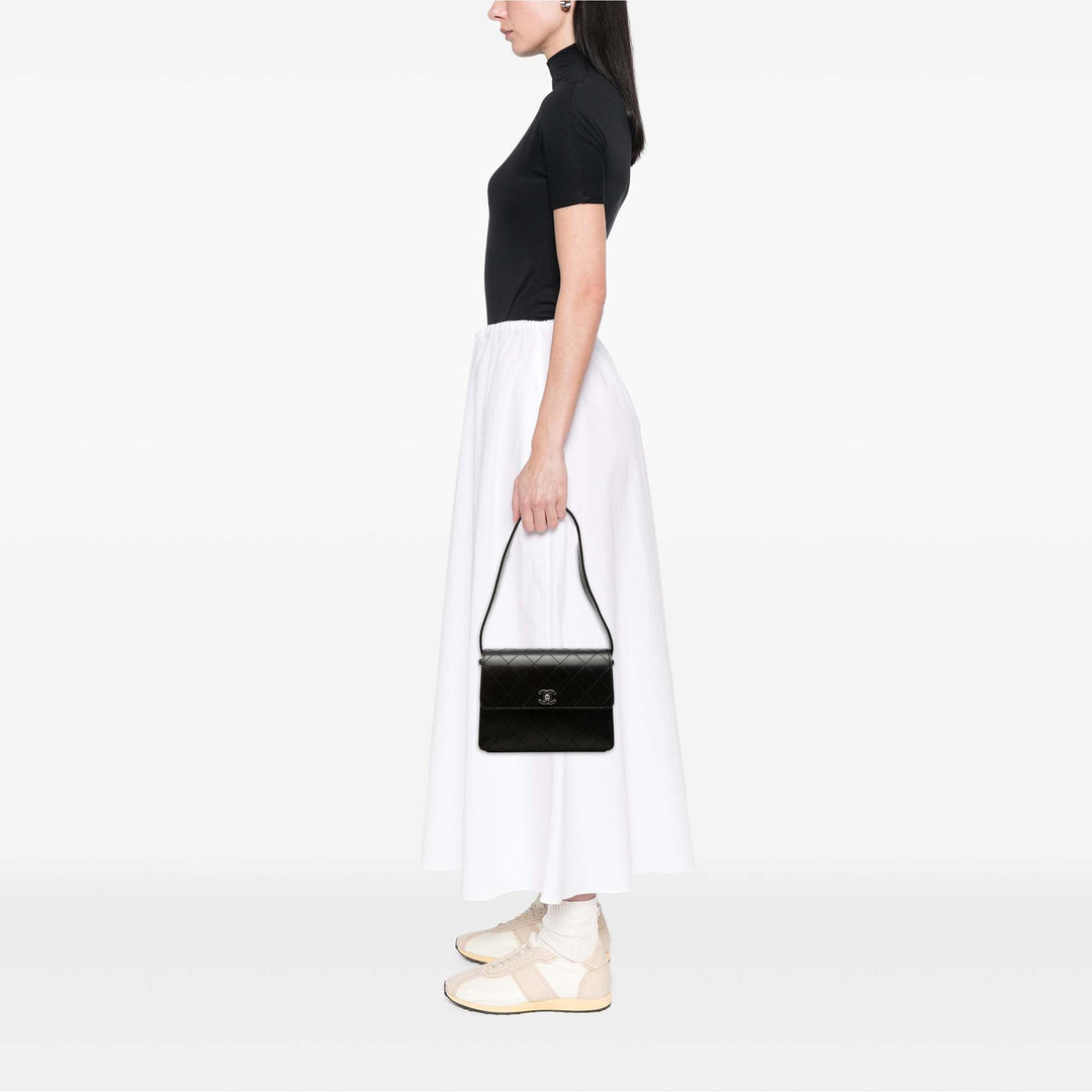 Chanel CC Matelassé à rabat Sac Cuir d'agneau