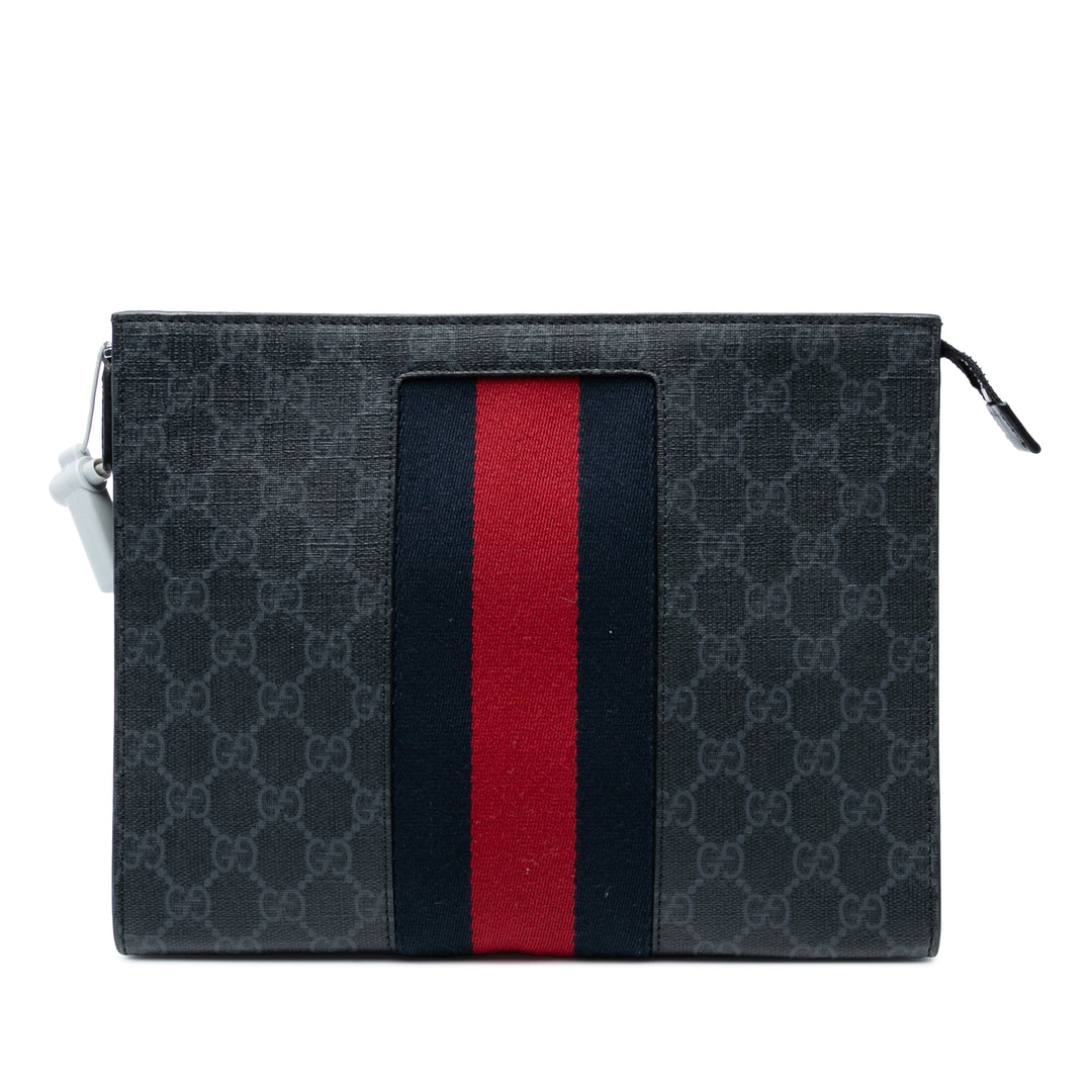 Gucci GG Supreme Web Pochette Noir – GABY PARIS Authentique
