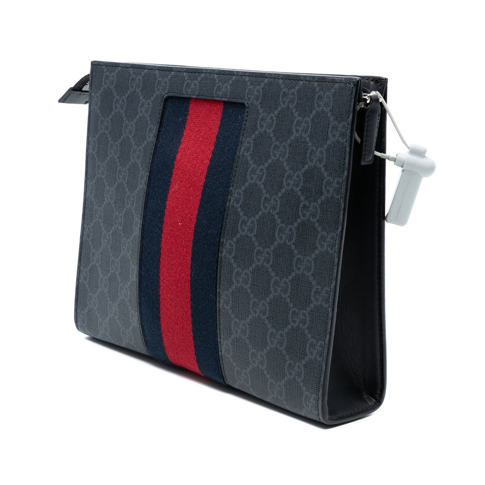 Gucci GG Supreme Web Pochette Noir – GABY PARIS Authentique