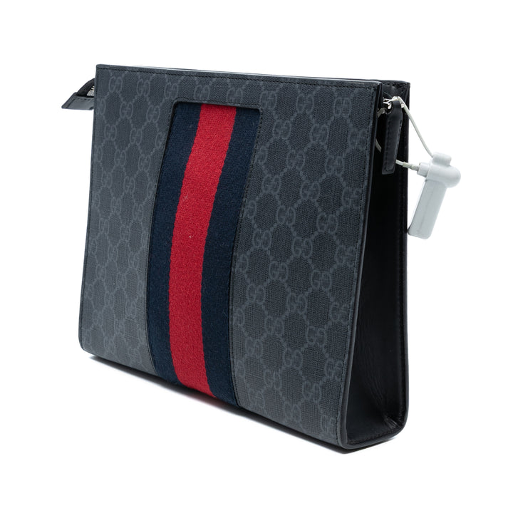Gucci GG Supreme Web Pochette Noir – GABY PARIS Authentique