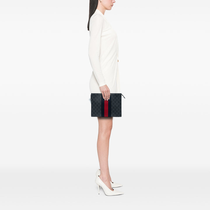 Gucci GG Supreme Web Pochette Noir – GABY PARIS Authentique