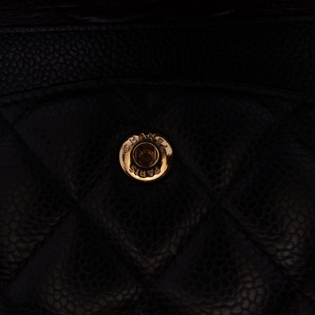 Medium Classic Caviar Double Flap Black - Gaby Paris