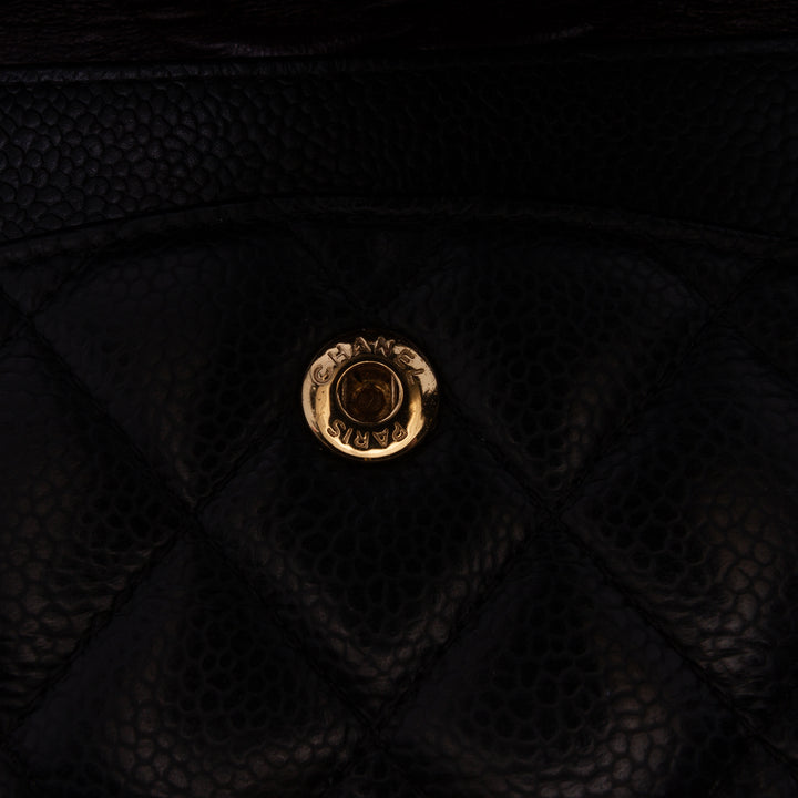Medium Classic Caviar Double Flap Black - Gaby Paris