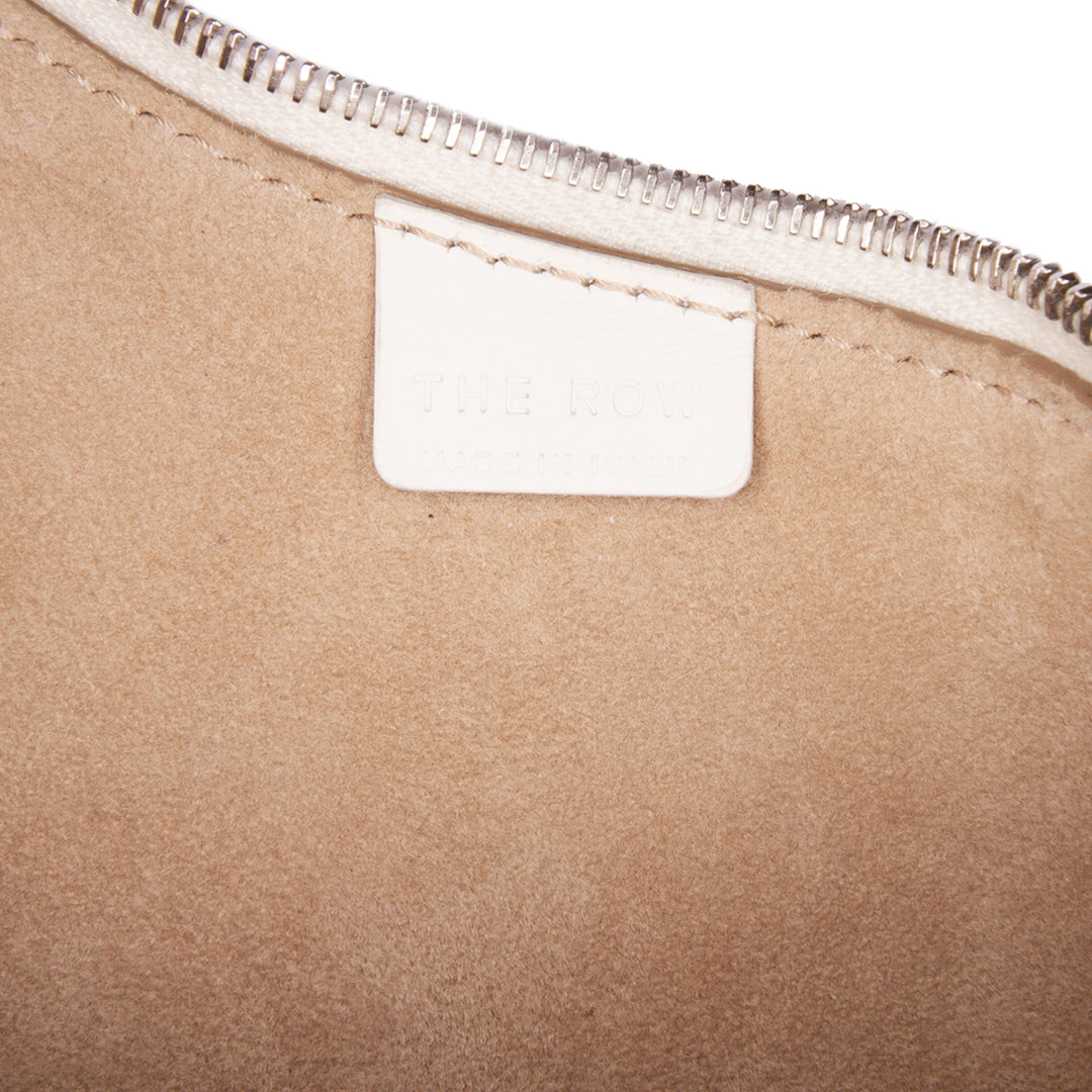 Calfskin Half Moon Shoulder Bag White - Gaby Paris