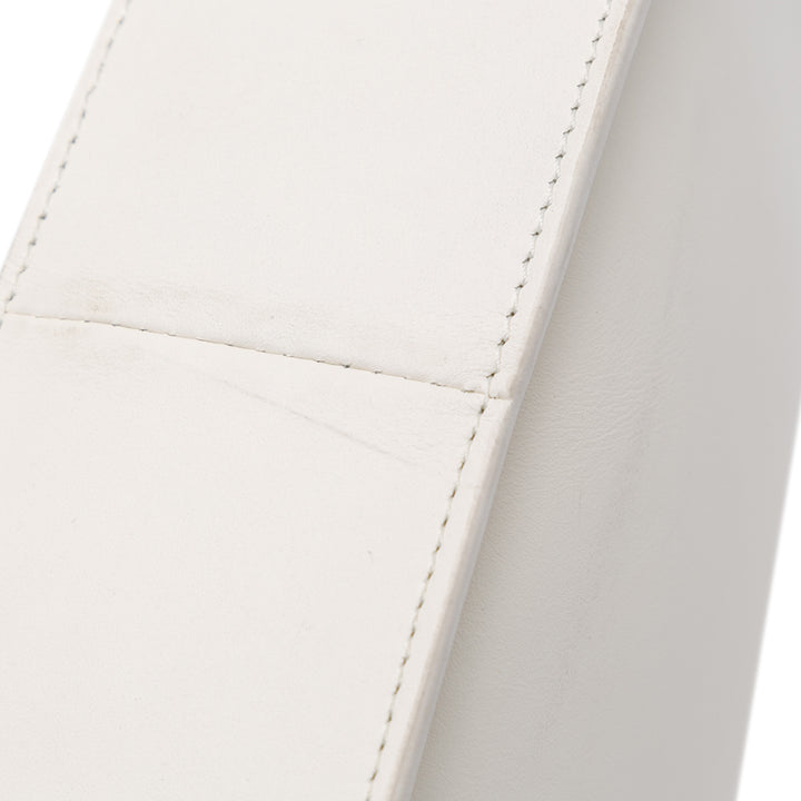 Calfskin Half Moon Shoulder Bag White - Gaby Paris