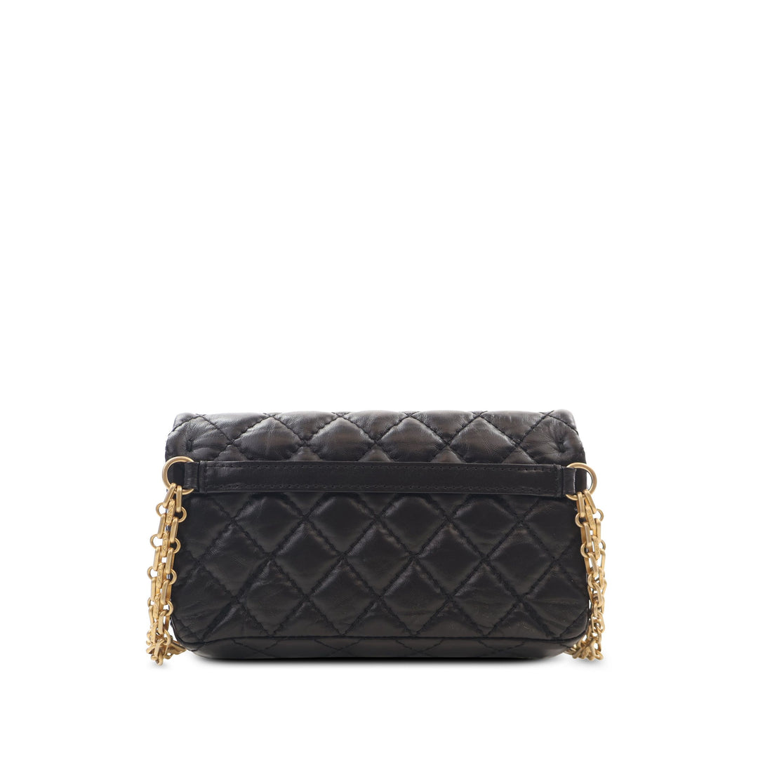 Chanel Ceinture Matelassé vieilli Reissue 2.55 à rabat Cuir de veau Noir – vue 2 – GABY PARIS