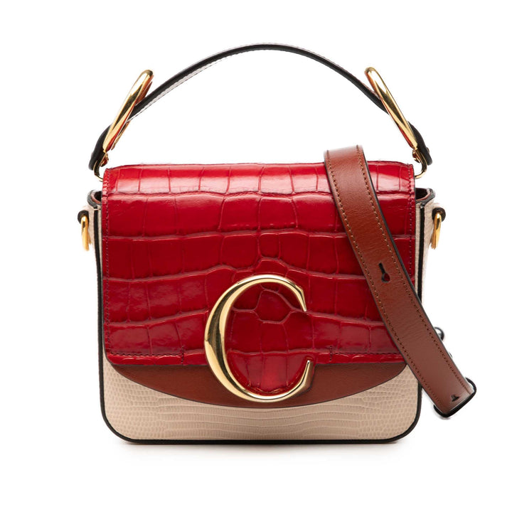 Chloé Mini Bicolor Croc embossé Cuir de veau C Sac