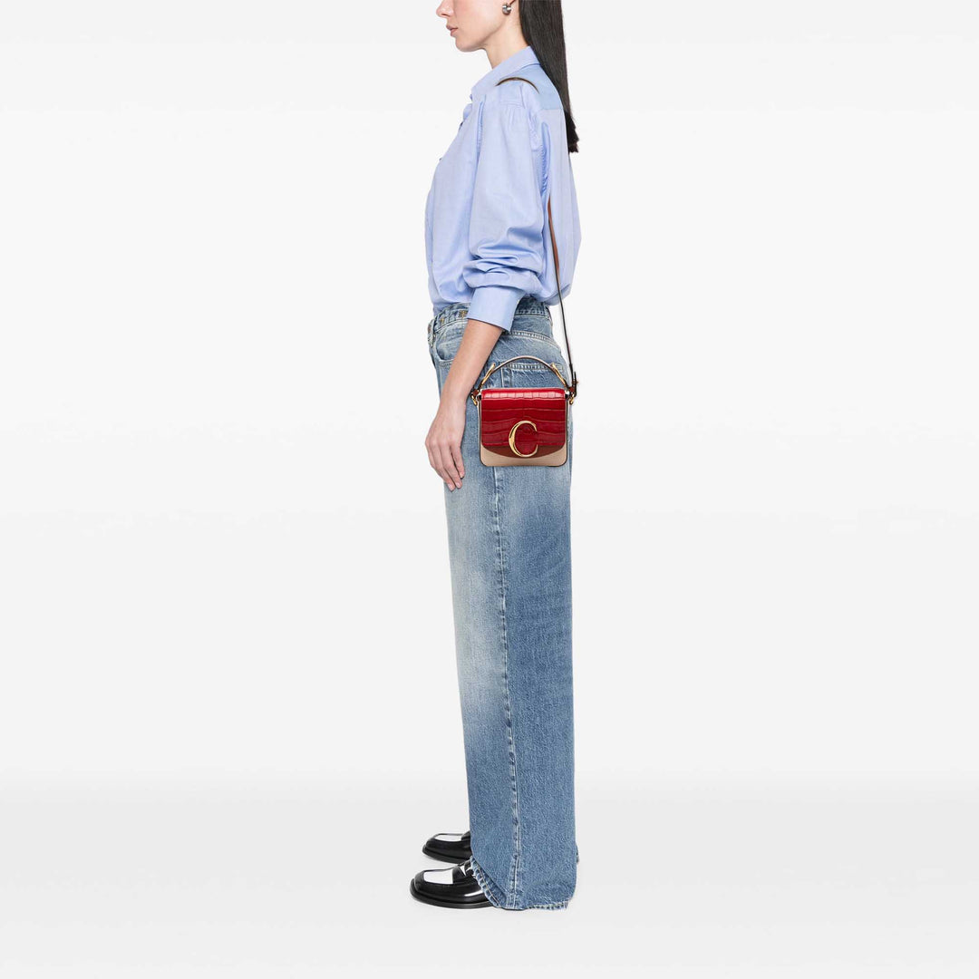Chloé Mini Bicolor Croc embossé Cuir de veau C Sac