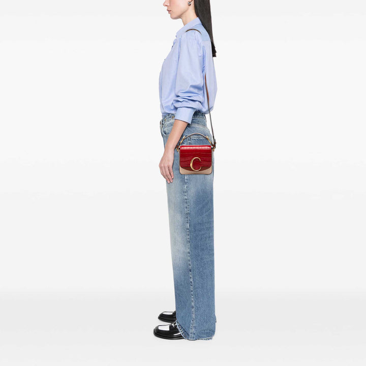 Chloé Mini Bicolor Croc embossé Cuir de veau C Sac