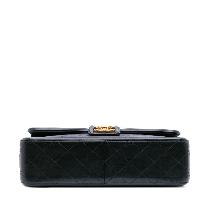 Medium Bicolor Quilted Lambskin Elegant CC Flap Blue - Gaby Paris