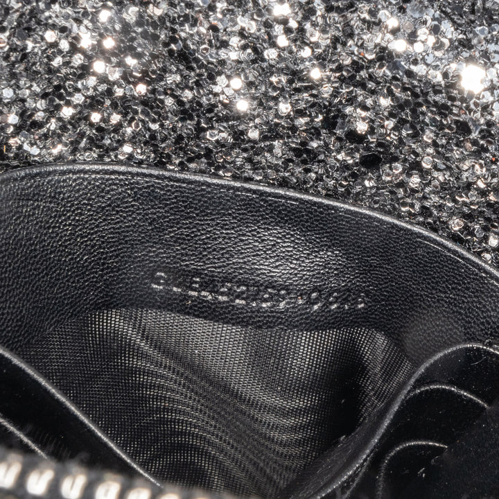 Saint Laurent Metallic Glitter Monogram Kate Tassel Chain Wallet