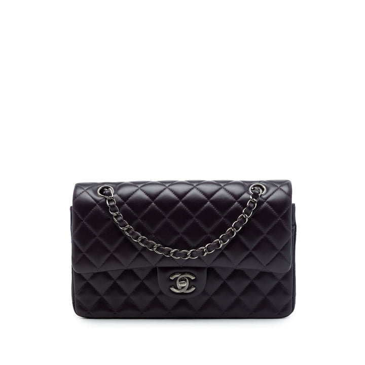 Chanel Sac porté épaule Classic Double rabat Moyen Cuir d'agneau Violet – vue principale – GABY PARIS