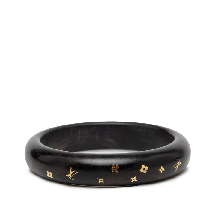 Louis Vuitton Tiger Wood Brass Sylvania Bangle Toile Monogram