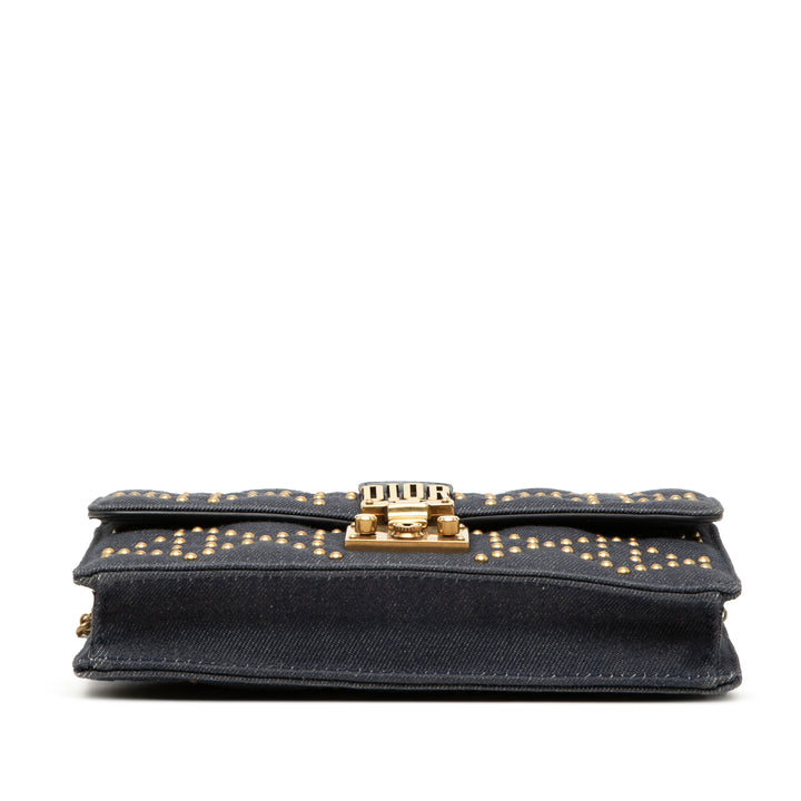 Dior Jean Cannage clouté DiorAddict Wallet on Chain