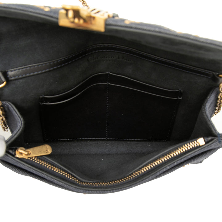 Dior Jean Cannage clouté DiorAddict Wallet on Chain