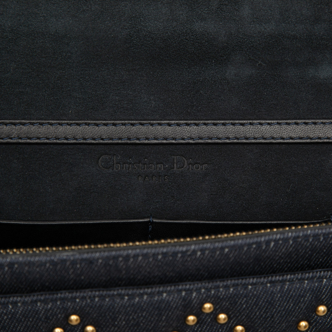 Dior Jean Cannage clouté DiorAddict Wallet on Chain