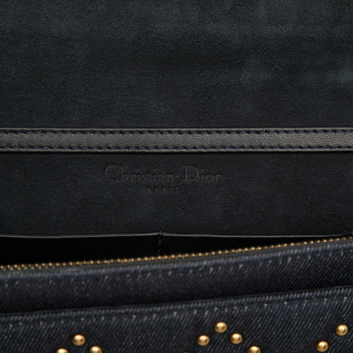 Dior Jean Cannage clouté DiorAddict Wallet on Chain