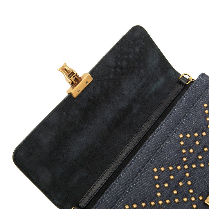 Dior Jean Cannage clouté DiorAddict Wallet on Chain