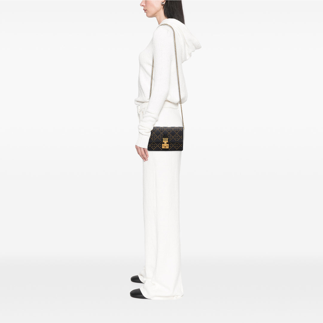 Dior Jean Cannage clouté DiorAddict Wallet on Chain