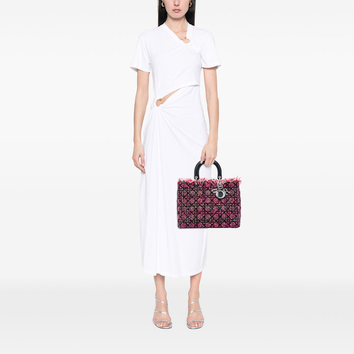 Dior Lady Dior Cannage Fringe Grand Tweed Rose – vue 5 – GABY PARIS