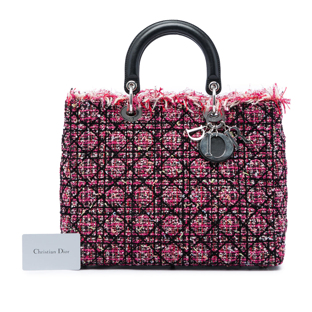 Dior Lady Dior Cannage Fringe Grand Tweed Rose – vue 6 – GABY PARIS