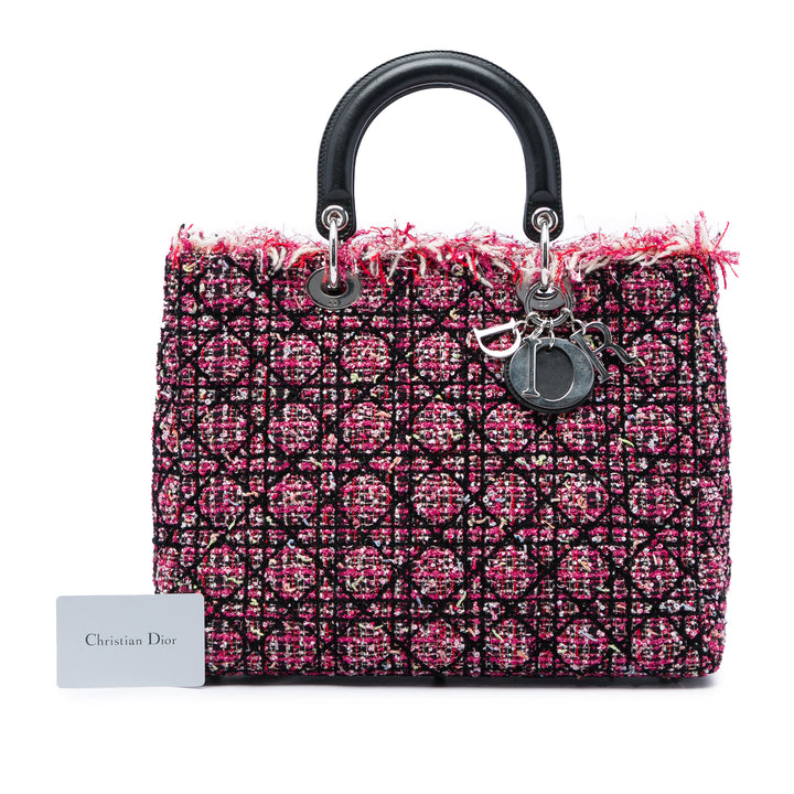 Dior Lady Dior Cannage Fringe Grand Tweed Rose – vue 6 – GABY PARIS