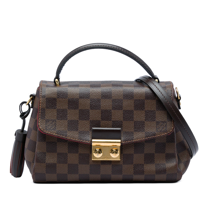 Louis Vuitton Sac à main Croisette Damier Ébène Marron – vue principale – GABY PARIS