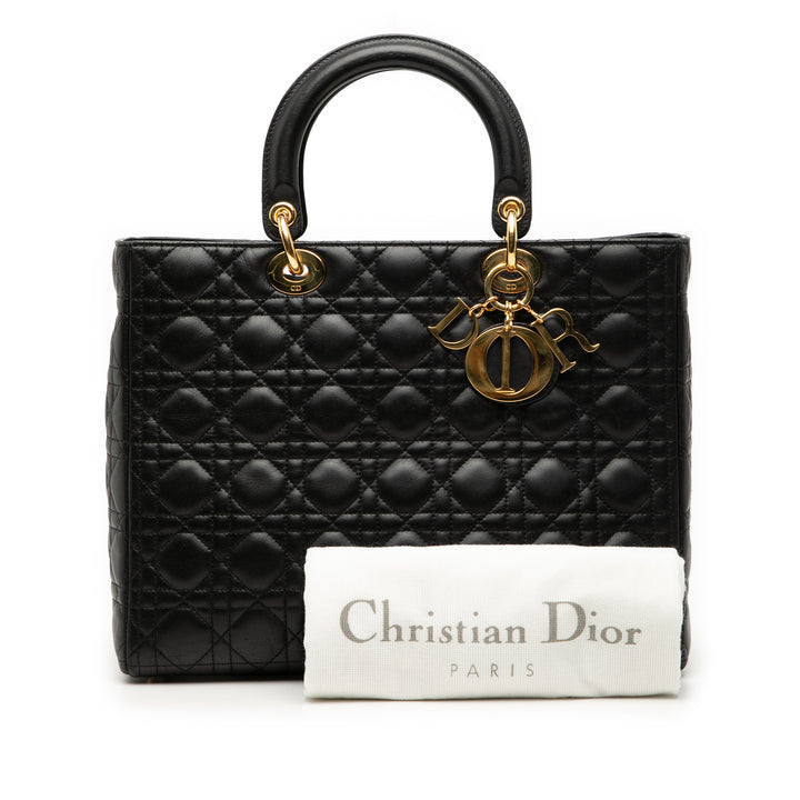 Dior Large Cuir d’agneau Cannage Lady Dior