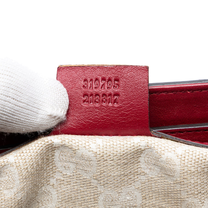 Gucci Cuir verni Bright Bit Sac cartable Rouge