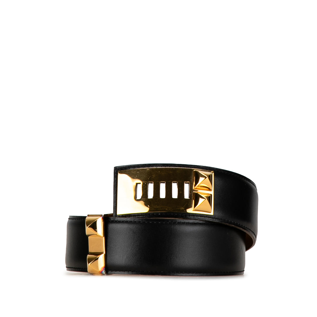 Leather Collier de Chien Belt 65 Black - Gaby Paris