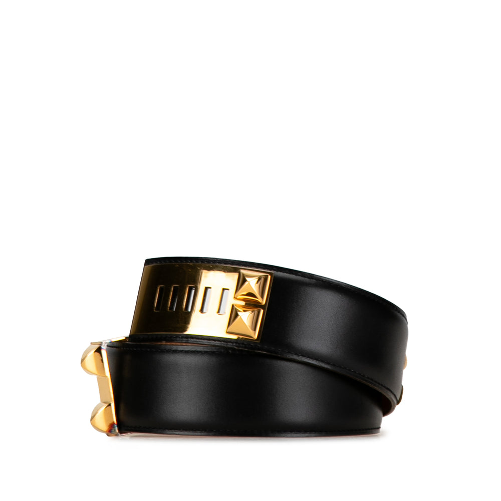 Leather Collier de Chien Belt 65 Black - Gaby Paris