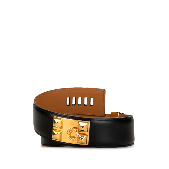 Leather Collier de Chien Belt 65 Black - Gaby Paris