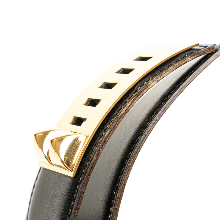 Leather Collier de Chien Belt 65 Black - Gaby Paris