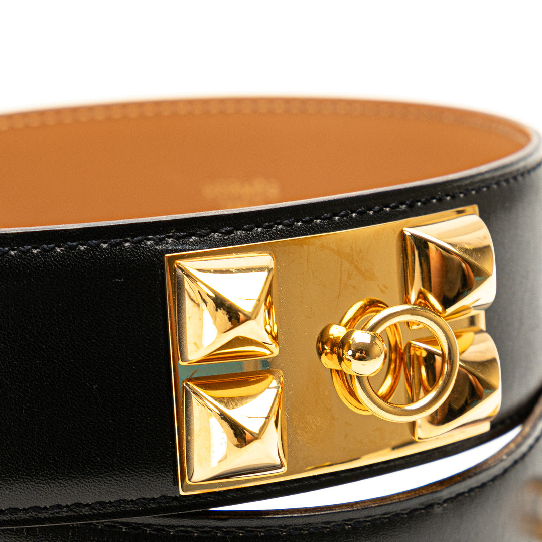 Leather Collier de Chien Belt 65 Black - Gaby Paris