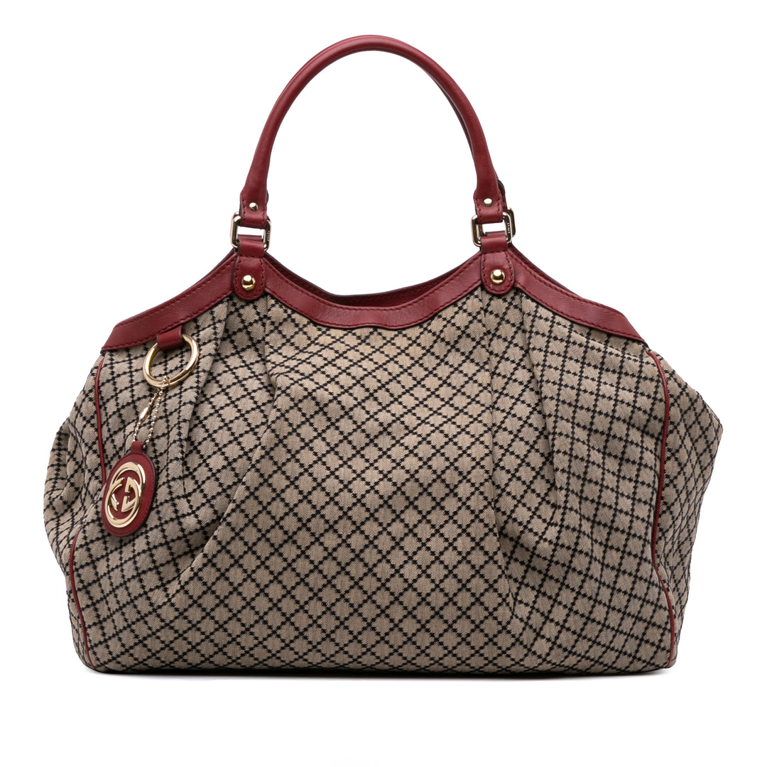 Gucci Large Diamante Toile Sukey Cabas Marron – GABY PARIS Authentique