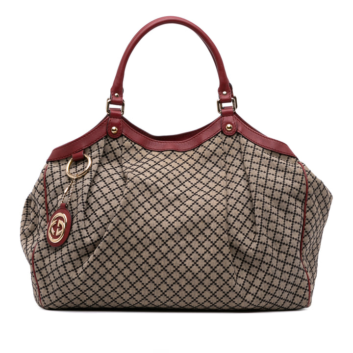 Gucci Large Diamante Toile Sukey Cabas Marron – GABY PARIS Authentique