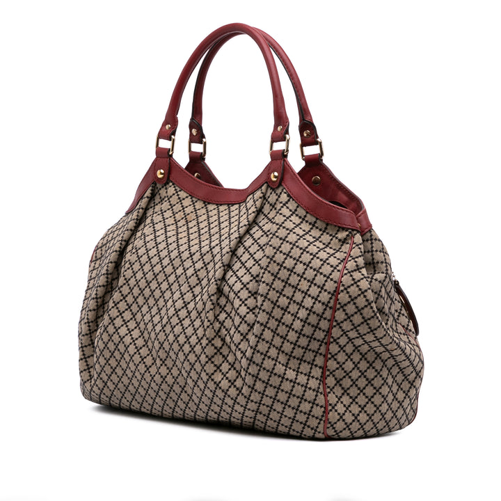 Gucci Large Diamante Toile Sukey Cabas Marron – GABY PARIS Authentique