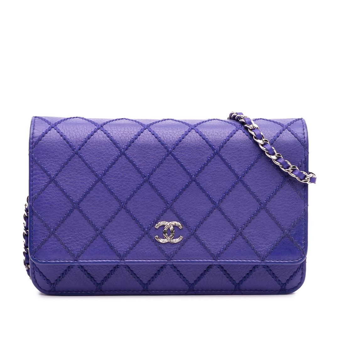 Chanel CC Quilted Cuir de veau Fancy Wallet On Chain Bleu – GABY PARIS Authentique