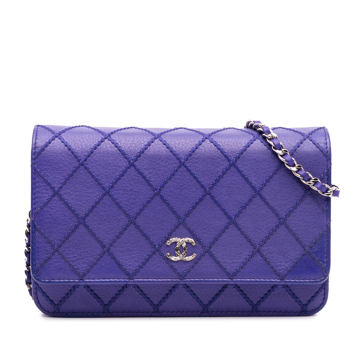 Chanel CC Quilted Cuir de veau Fancy Wallet On Chain Bleu – GABY PARIS Authentique