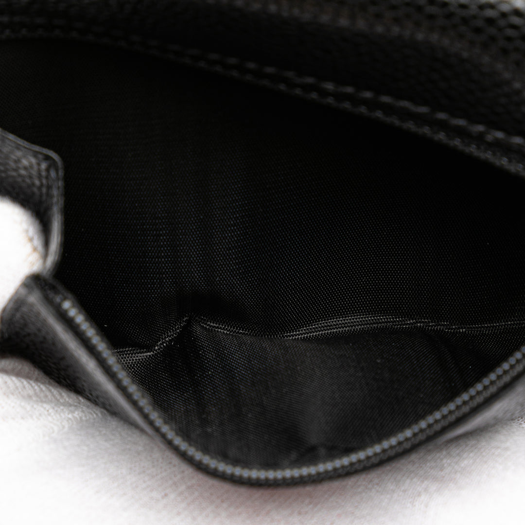 CC Caviar Trifold Wallet Black - Gaby Paris